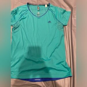 🩵Bright turquoise adidas top